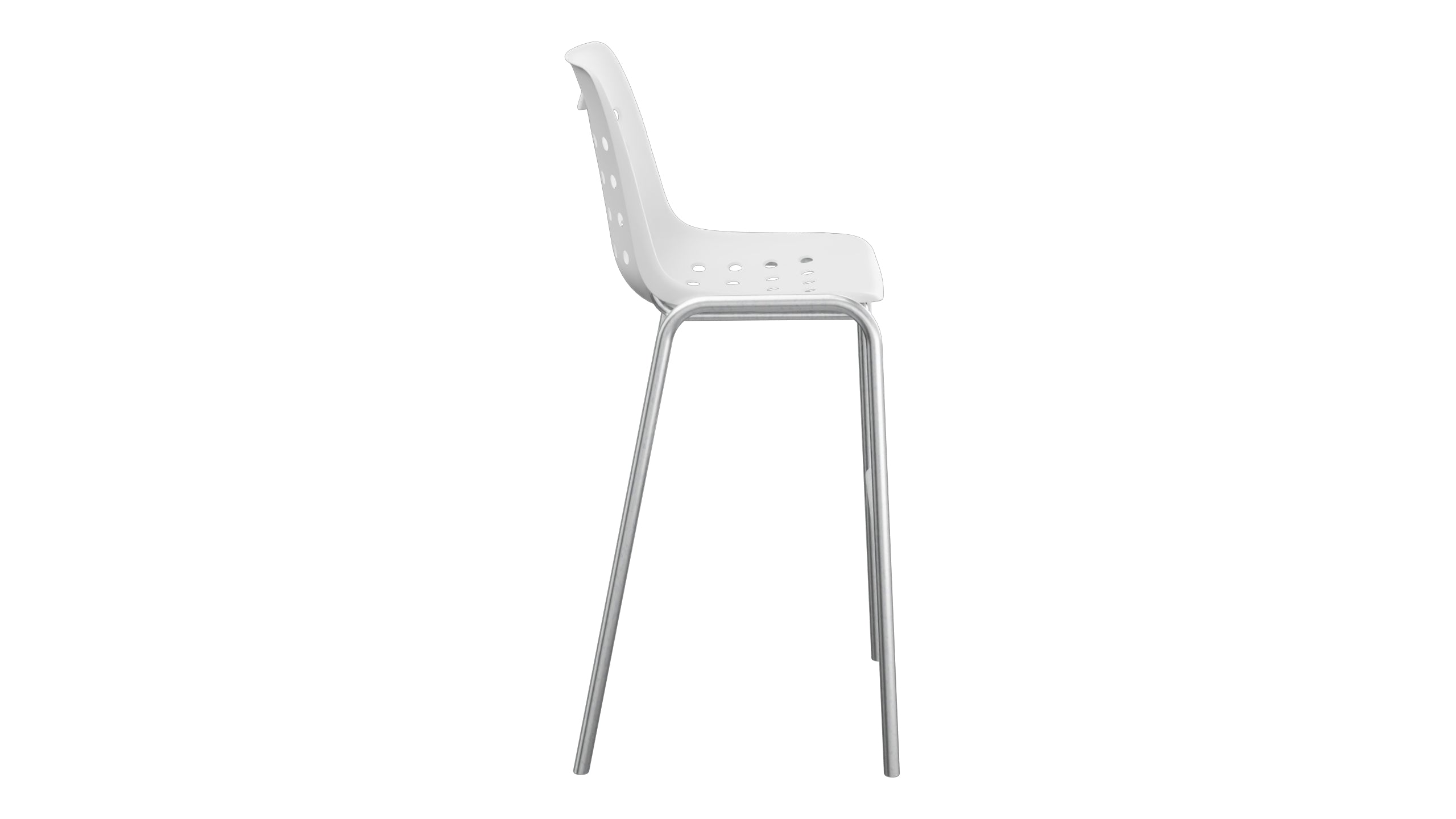 Bermuda Schalen-Barstuhl ohne Armlehne in Weiss präsentiert im Onlineshop von KAQTU Design AG. Outdoor-Barstuhl ist von Schaffner