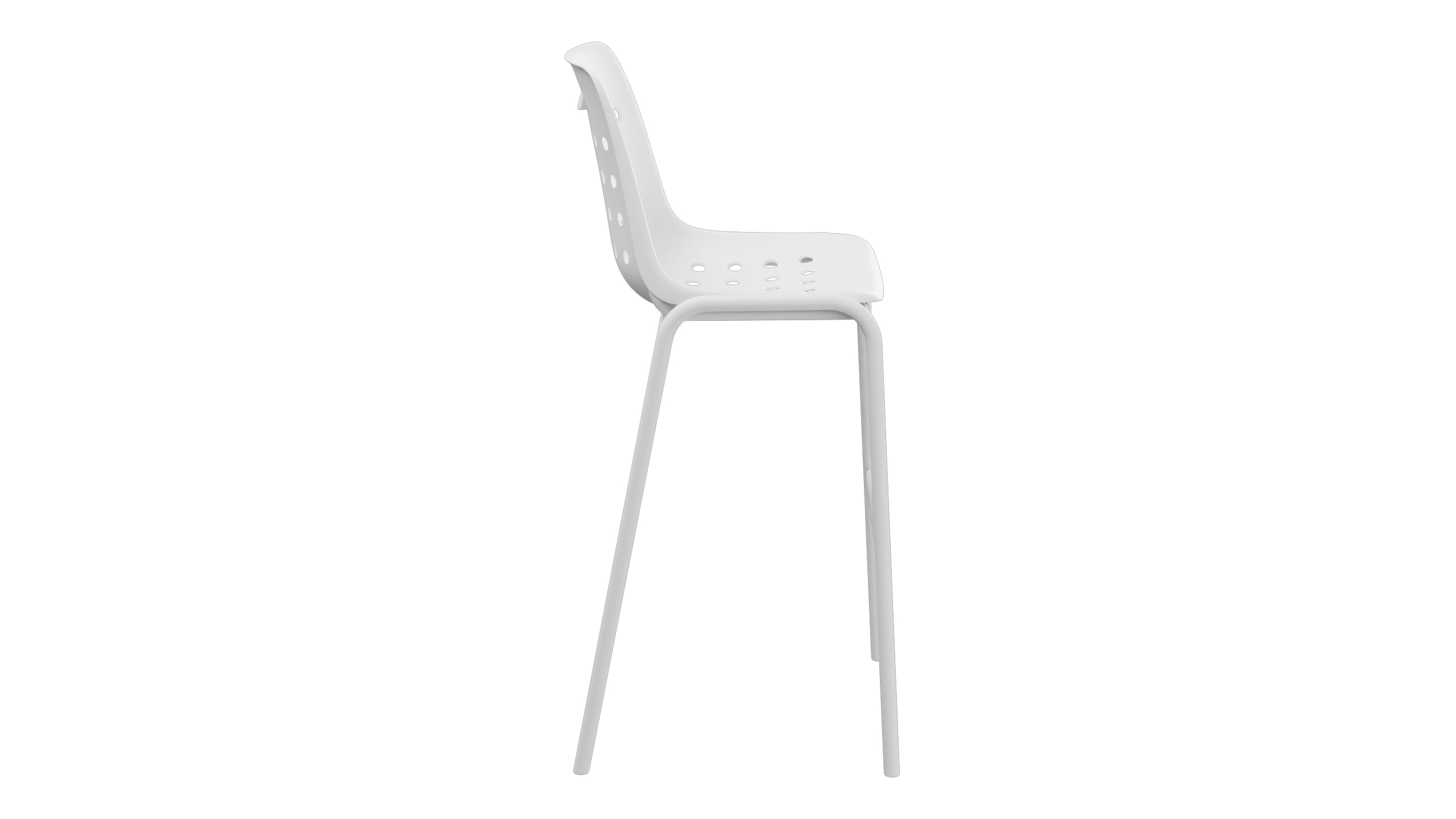 Bermuda Schalen-Barstuhl ohne Armlehne in Weiss präsentiert im Onlineshop von KAQTU Design AG. Outdoor-Barstuhl ist von Schaffner