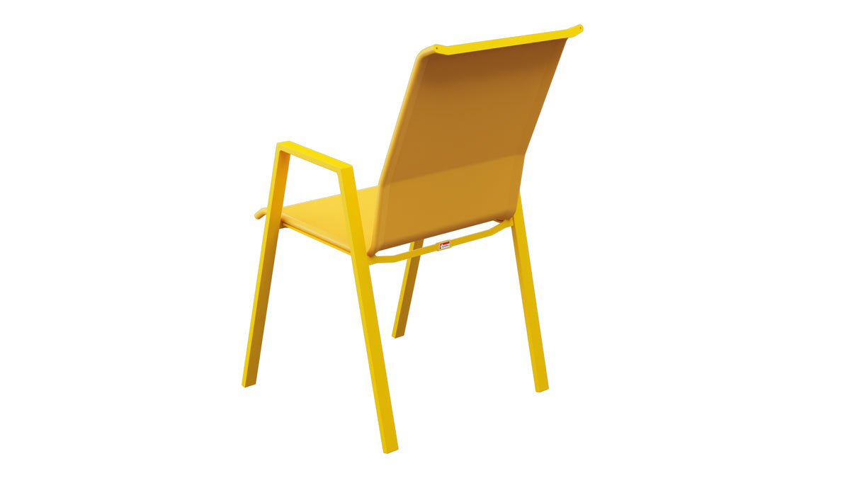 Luzern Textil-Sessel mit Armlehne Comfort in Gelb präsentiert im Onlineshop von KAQTU Design AG. Gartenstuhl ist von Schaffner