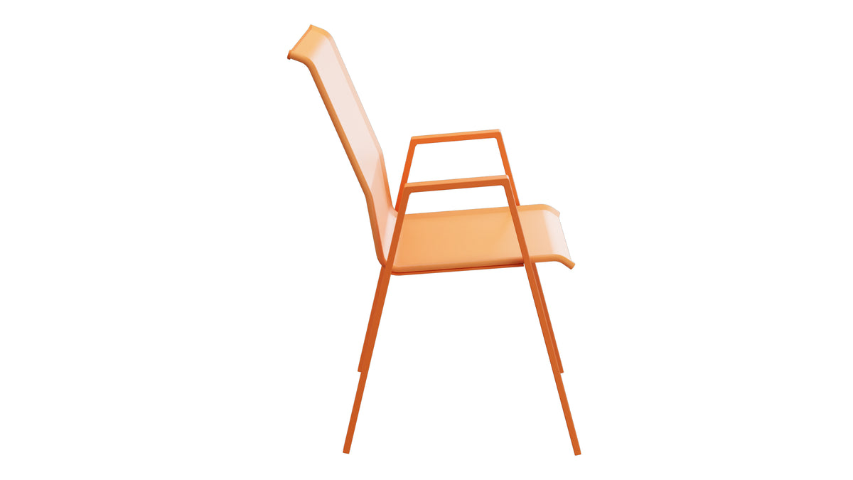 Luzern Textil-Sessel mit Armlehne Comfort in Orange präsentiert im Onlineshop von KAQTU Design AG. Gartenstuhl ist von Schaffner
