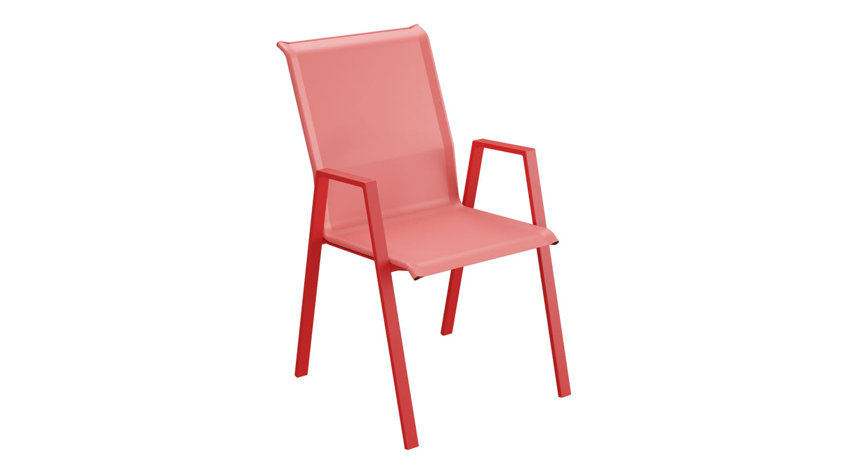 Luzern Textil-Sessel mit Armlehne Comfort in Rot präsentiert im Onlineshop von KAQTU Design AG. Gartenstuhl ist von Schaffner