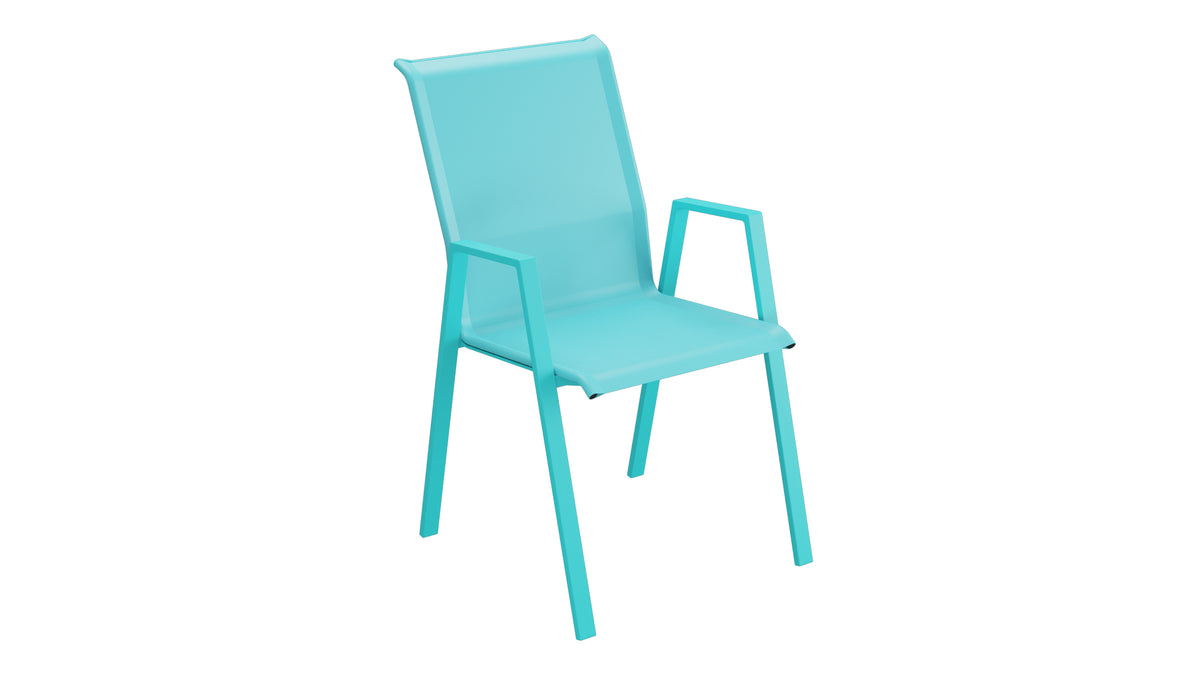 Luzern Textil-Sessel mit Armlehne Comfort in Türkis präsentiert im Onlineshop von KAQTU Design AG. Gartenstuhl ist von Schaffner
