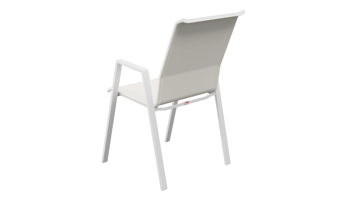 Luzern Textil-Sessel mit Armlehne Comfort in Weiss präsentiert im Onlineshop von KAQTU Design AG. Gartenstuhl ist von Schaffner