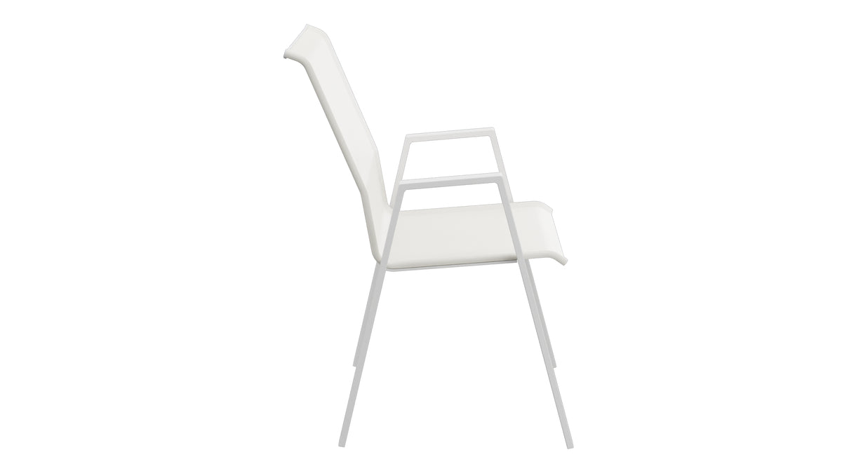 Luzern Textil-Sessel mit Armlehne Comfort in Weiss präsentiert im Onlineshop von KAQTU Design AG. Gartenstuhl ist von Schaffner