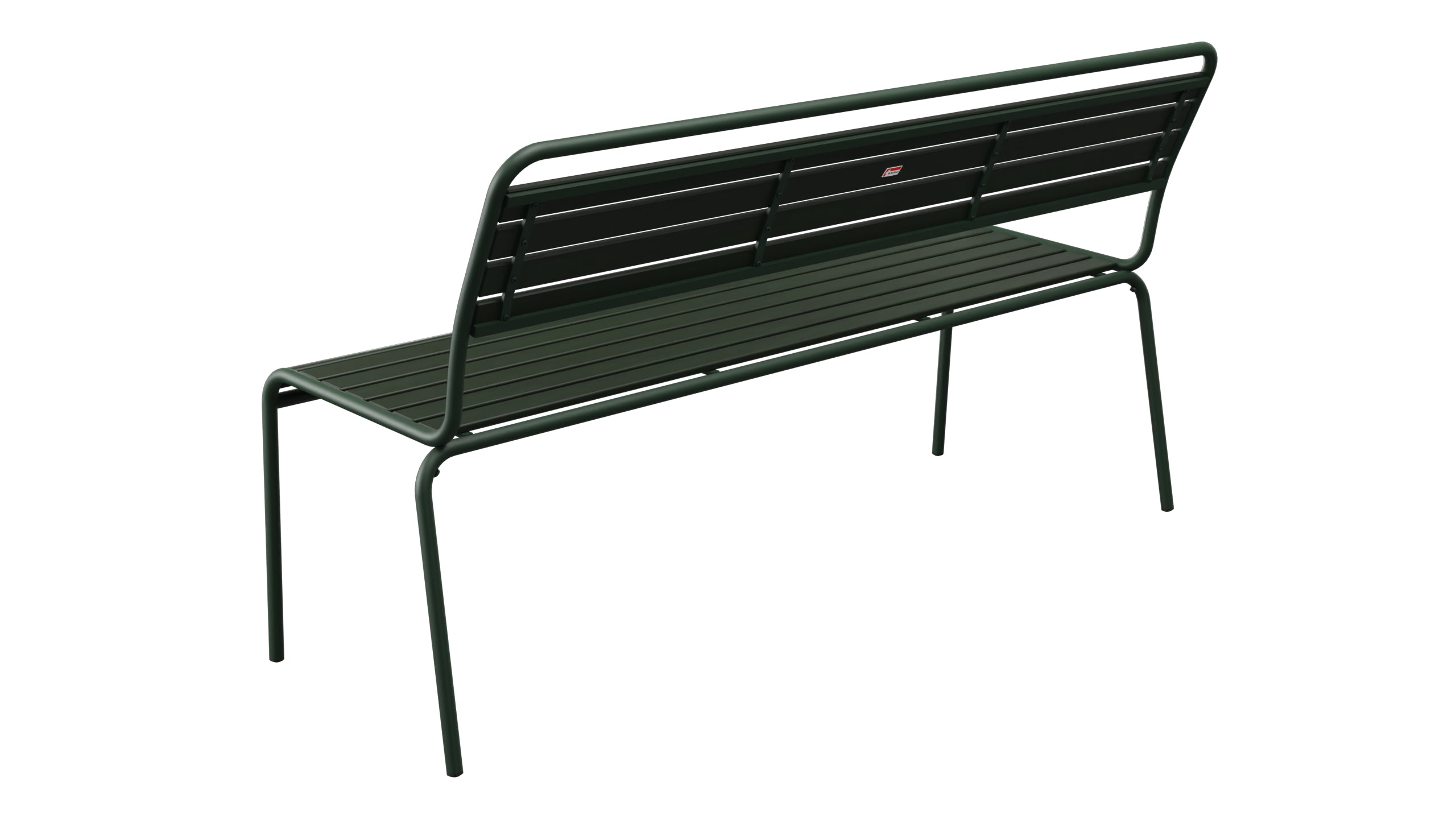 Rigi Holzlatten-3er-Gartenbank ohne Armlehne in Tannengrün präsentiert im Onlineshop von KAQTU Design AG. Gartenbank ist von Schaffner
