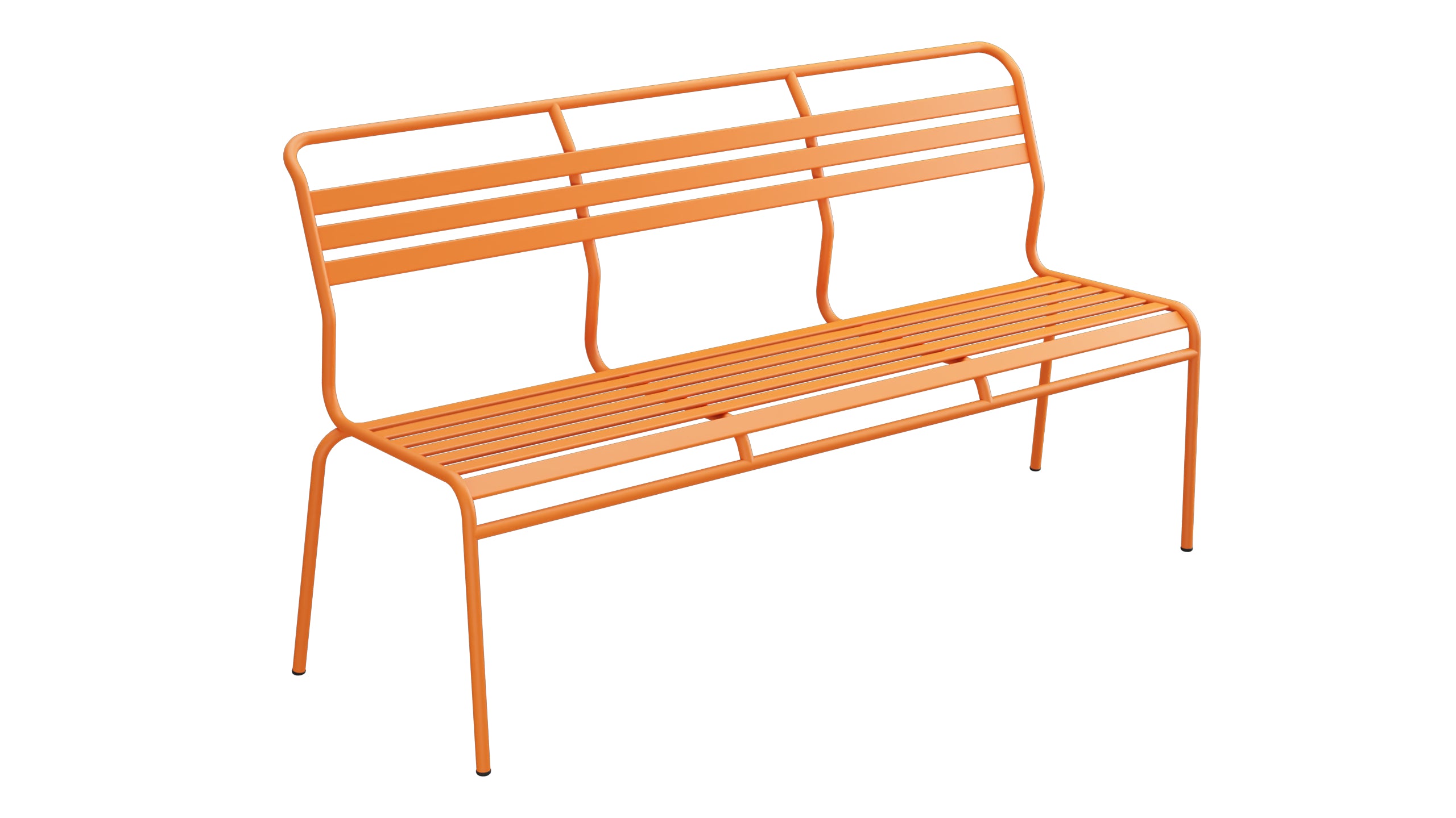 Säntis Lättli-3er Gartenbank ohne Armlehne in Orange präsentiert im Onlineshop von KAQTU Design AG. Gartenbank ist von Schaffner