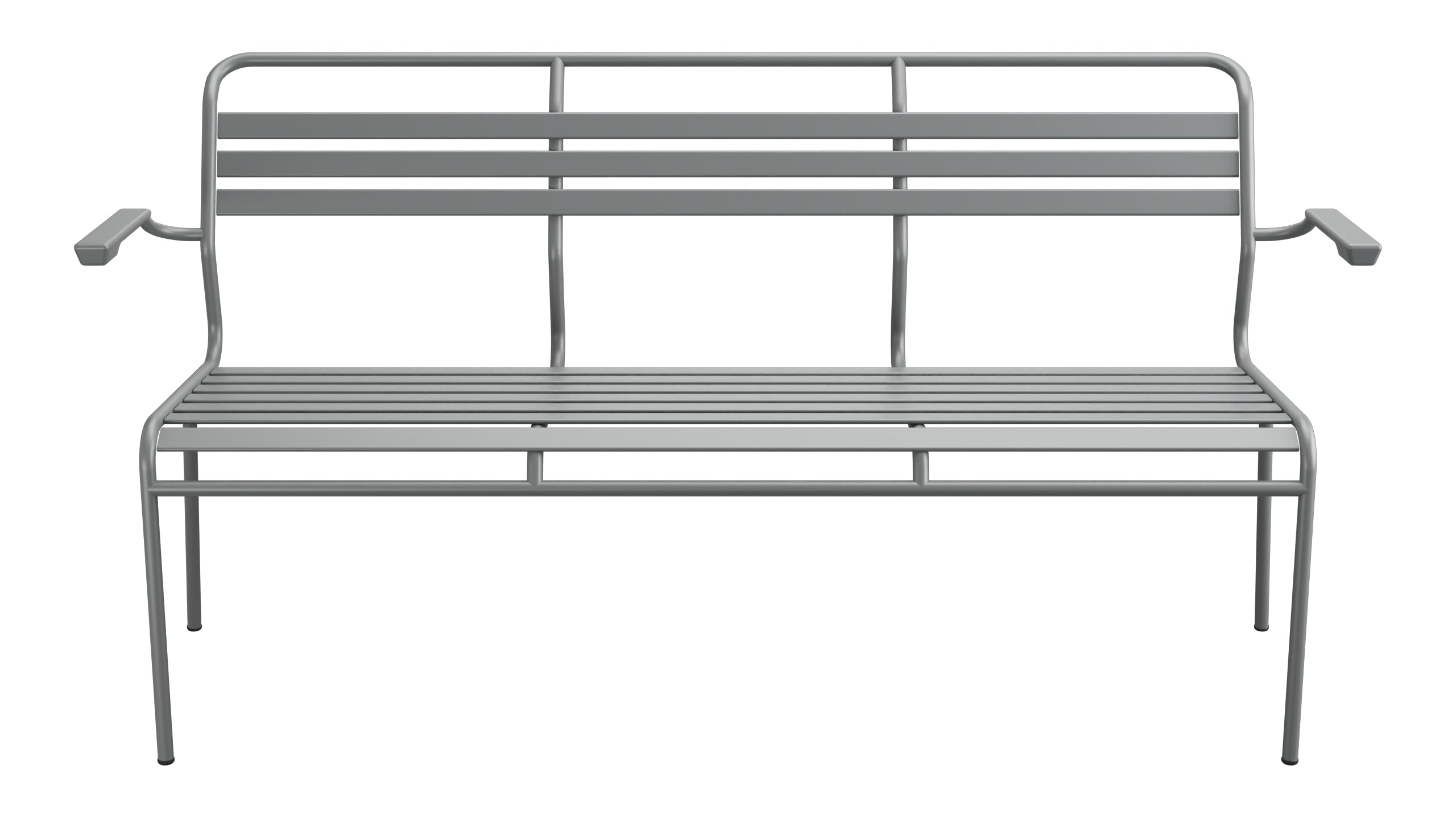 Säntis Lättli-3er Gartenbank mit Armlehne in Graphit präsentiert im Onlineshop von KAQTU Design AG. Gartenbank ist von Schaffner