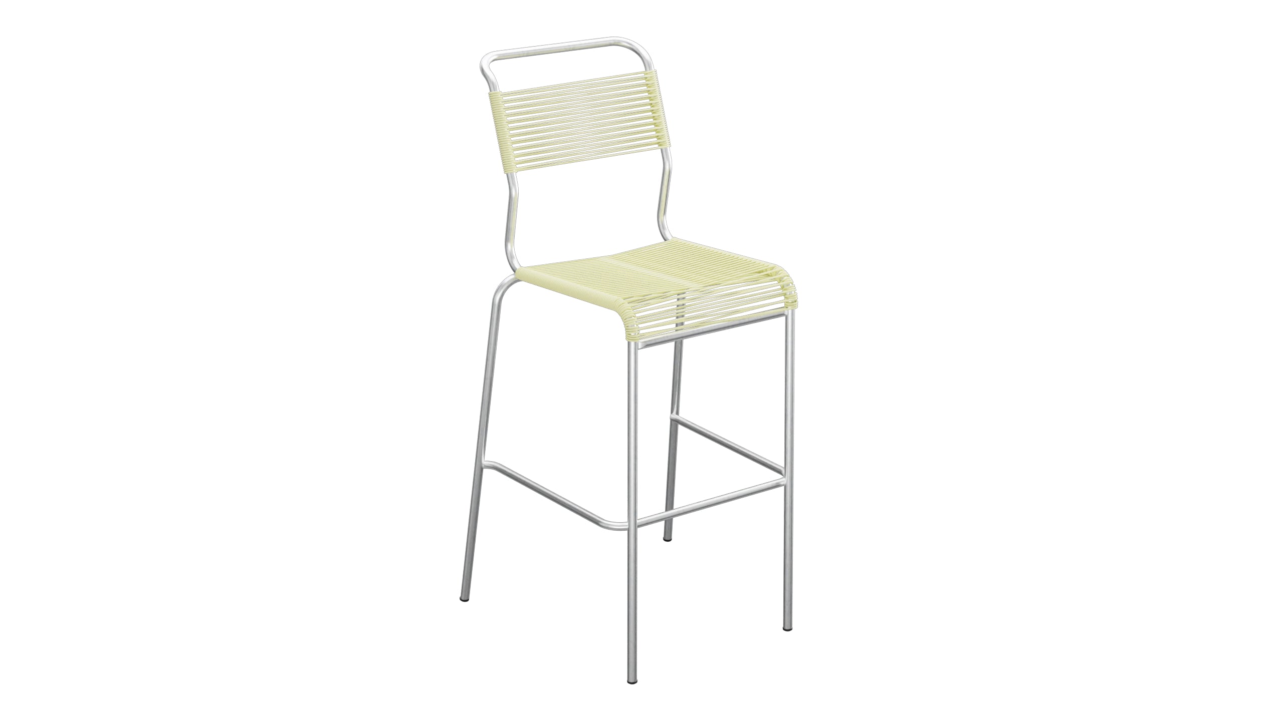 Säntis Spaghetti-Barstuhl Outdoor ohne Armlehne in Buchsbaumgelb präsentiert im Onlineshop von KAQTU Design AG. Outdoor-Barstuhl ist von Schaffner