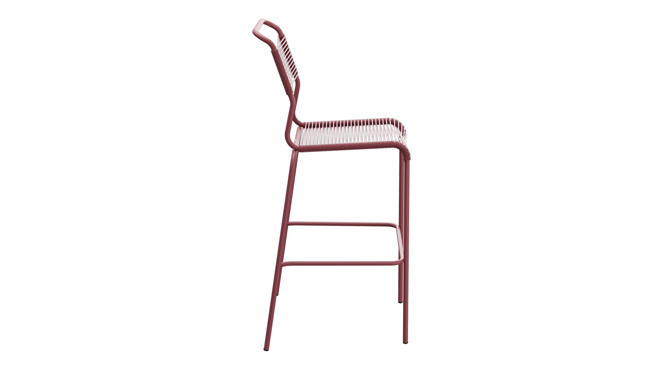 Säntis Spaghetti-Barstuhl Outdoor ohne Armlehne in Bordeaux präsentiert im Onlineshop von KAQTU Design AG. Outdoor-Barstuhl ist von Schaffner