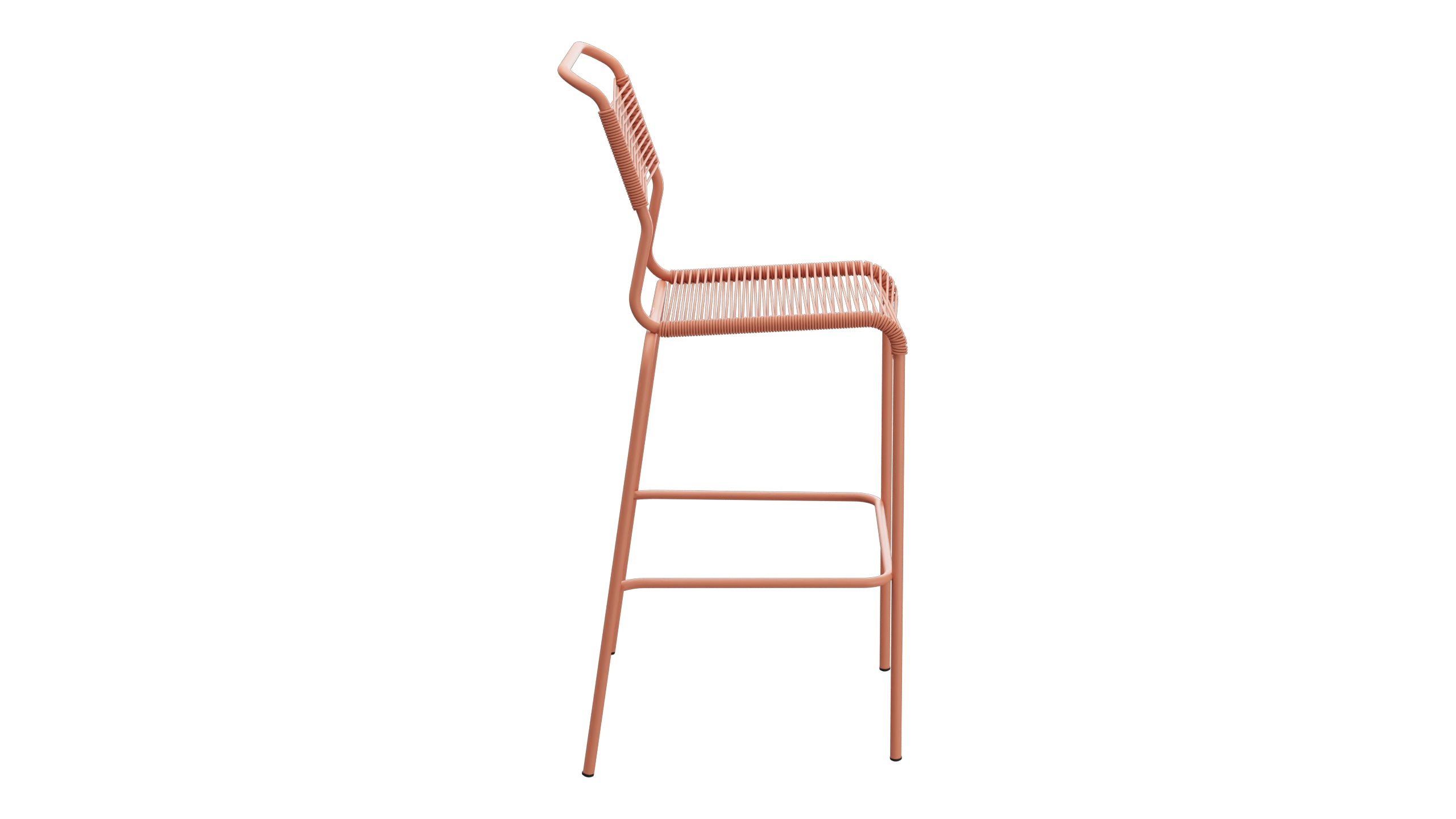 Säntis Spaghetti-Barstuhl Outdoor ohne Armlehne in Pastellterracotta präsentiert im Onlineshop von KAQTU Design AG. Outdoor-Barstuhl ist von Schaffner