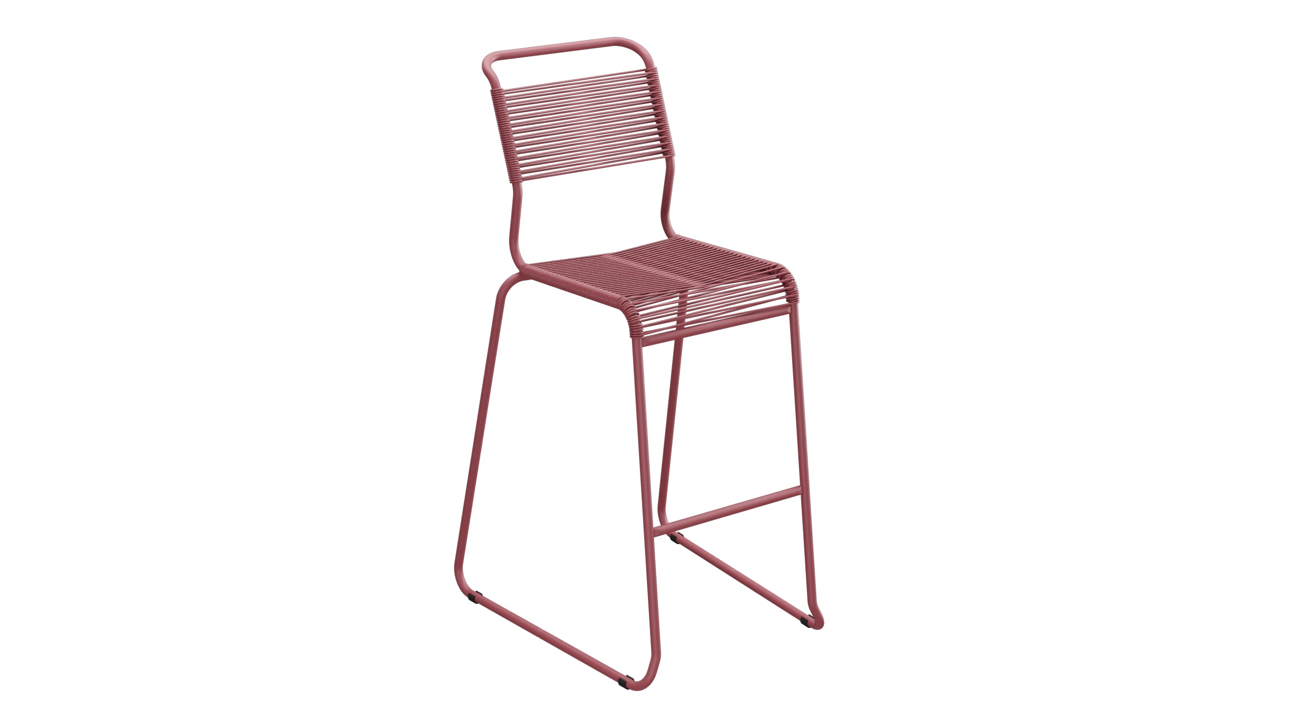 Säntis Spaghetti-Barstuhl Outdoor ohne Armlehne Kufen in Bordeaux präsentiert im Onlineshop von KAQTU Design AG. Outdoor-Barstuhl ist von Schaffner