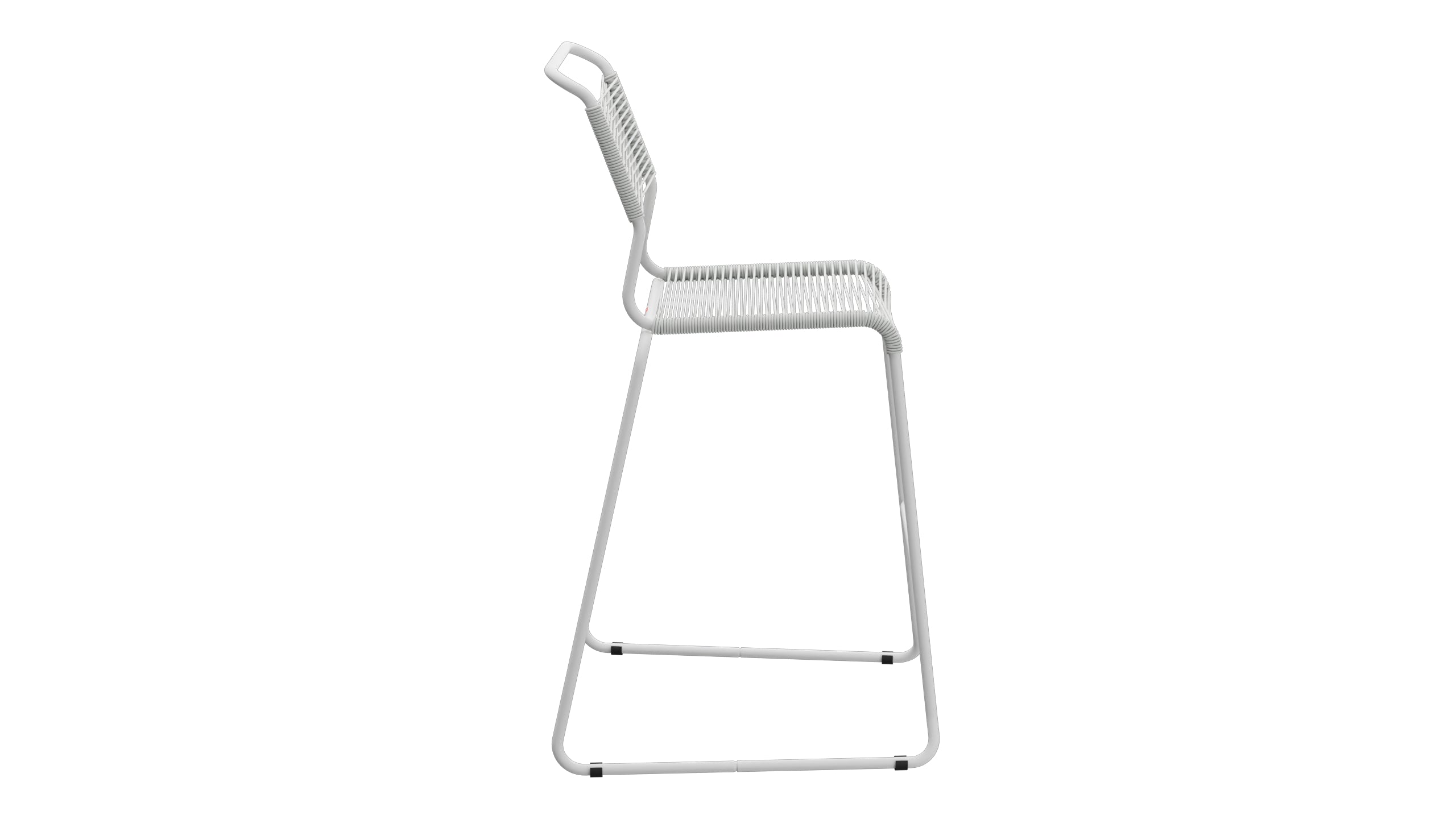 Säntis Spaghetti-Barstuhl Outdoor ohne Armlehne Kufen in Alusilber präsentiert im Onlineshop von KAQTU Design AG. Outdoor-Barstuhl ist von Schaffner