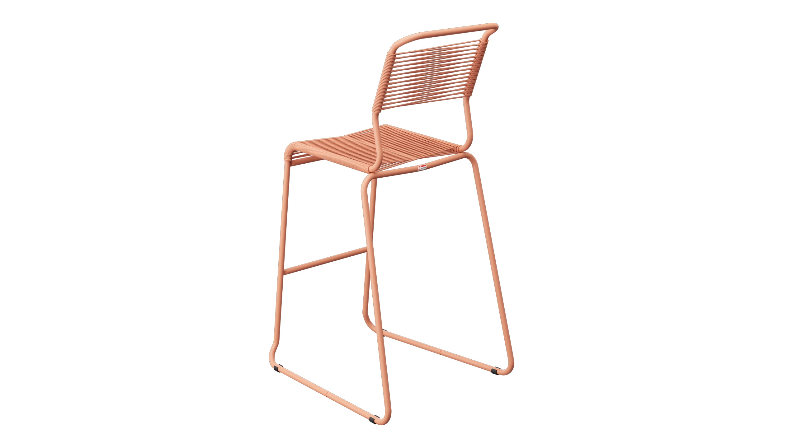 Säntis Spaghetti-Barstuhl Outdoor ohne Armlehne Kufen in Pastellterracotta präsentiert im Onlineshop von KAQTU Design AG. Outdoor-Barstuhl ist von Schaffner