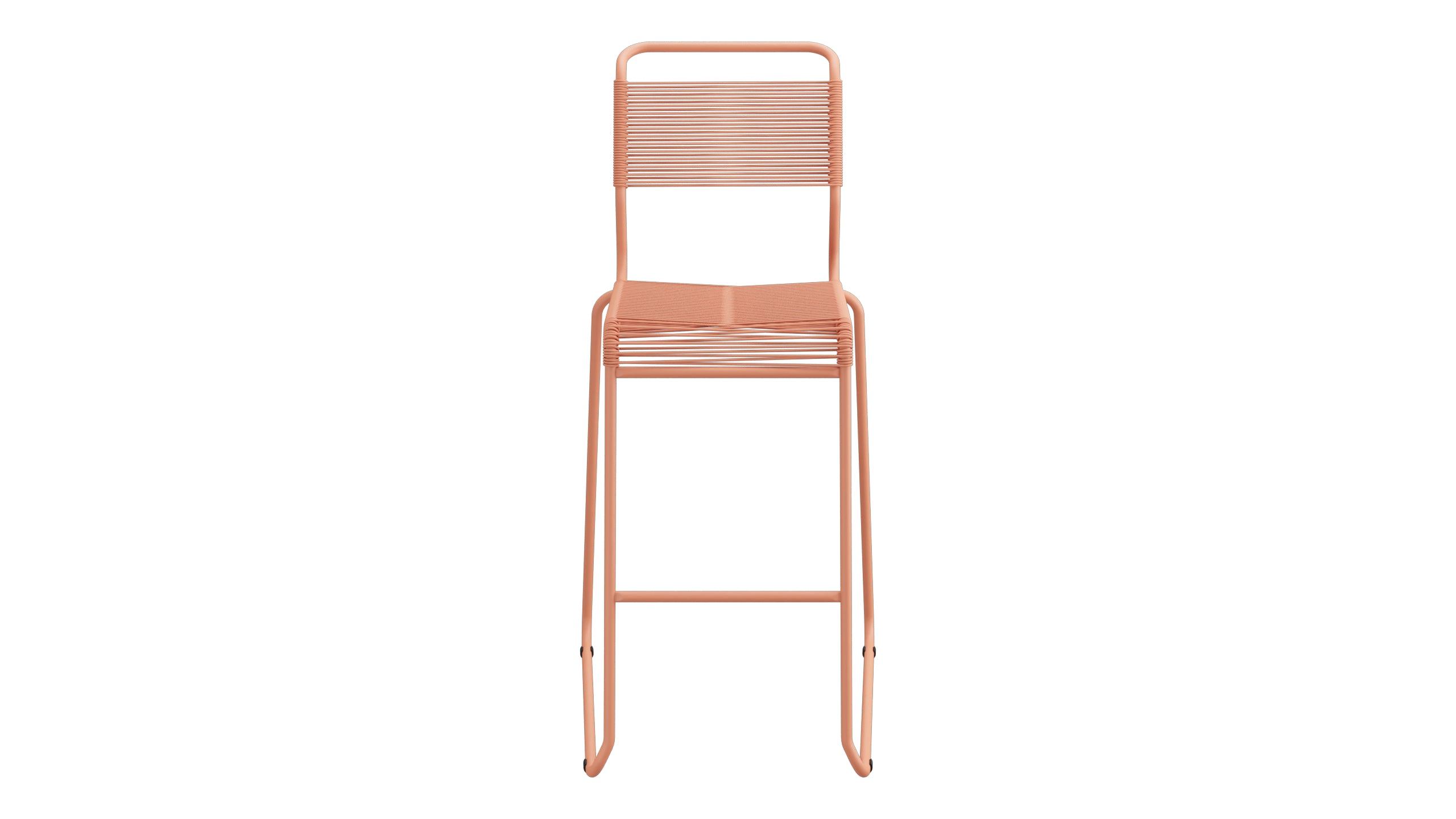 Säntis Spaghetti-Barstuhl Outdoor ohne Armlehne Kufen in Pastellterracotta präsentiert im Onlineshop von KAQTU Design AG. Outdoor-Barstuhl ist von Schaffner