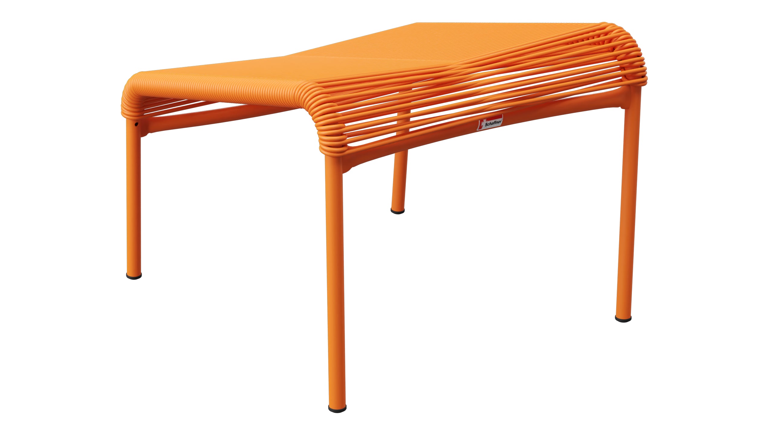 Säntis Spaghetti-Fusshocker in Orange präsentiert im Onlineshop von KAQTU Design AG. Hocker Outdoor ist von Schaffner