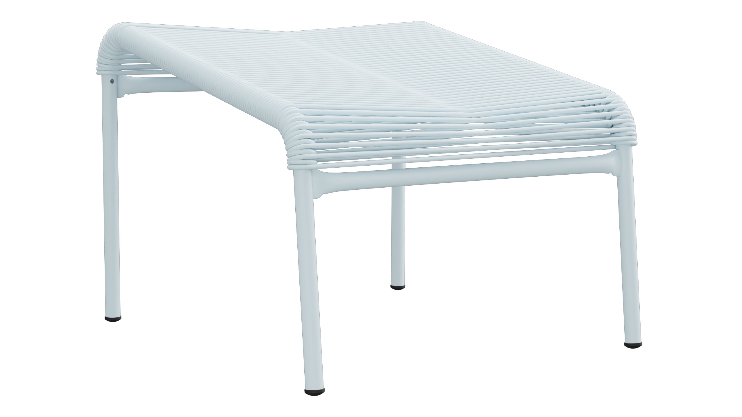 Säntis Spaghetti-Fusshocker in Pastellblau präsentiert im Onlineshop von KAQTU Design AG. Hocker Outdoor ist von Schaffner