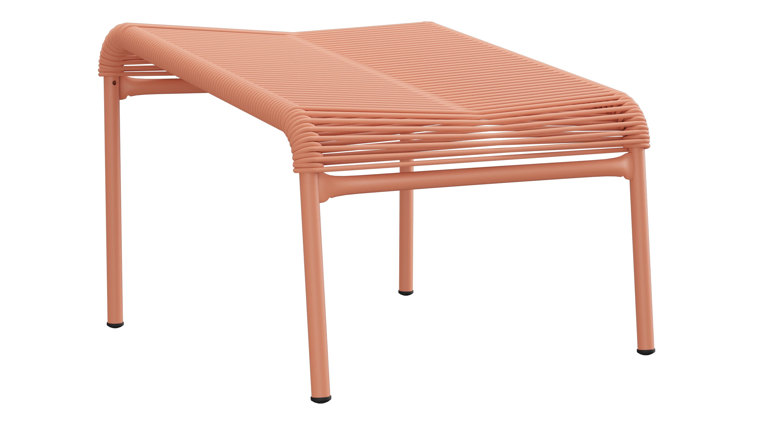 Säntis Spaghetti-Fusshocker in Pastellterracotta präsentiert im Onlineshop von KAQTU Design AG. Hocker Outdoor ist von Schaffner