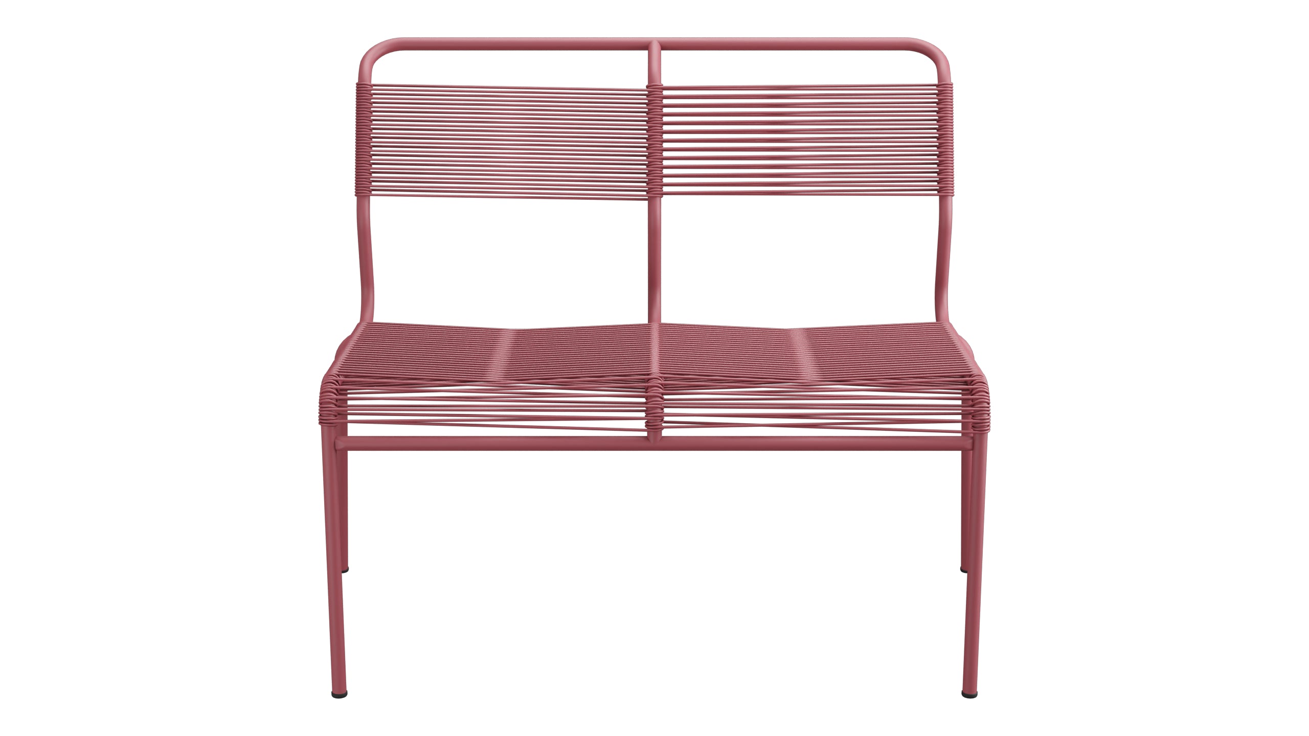 Säntis Spaghetti-2er Gartenbank ohne Armlehne in Bordeaux präsentiert im Onlineshop von KAQTU Design AG. Gartenbank ist von Schaffner