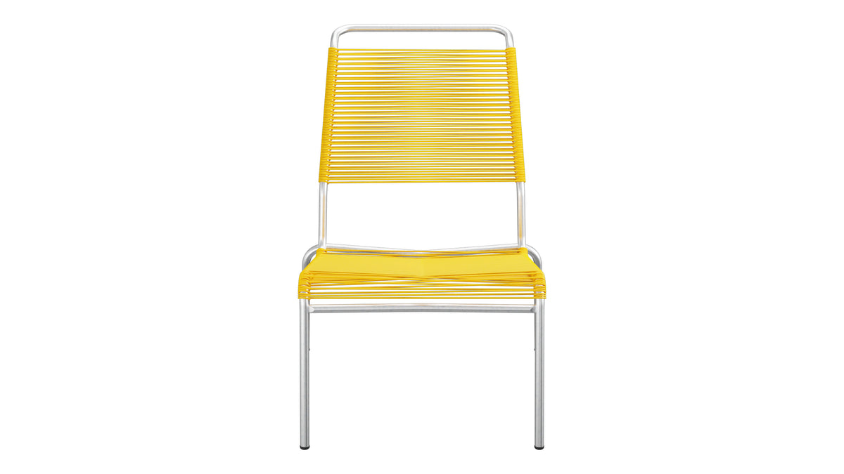 Säntis Spaghetti-Lounger ohne Armlehne Hochlehner in Gelb präsentiert im Onlineshop von KAQTU Design AG. Outdoor-Sessel ist von Schaffner