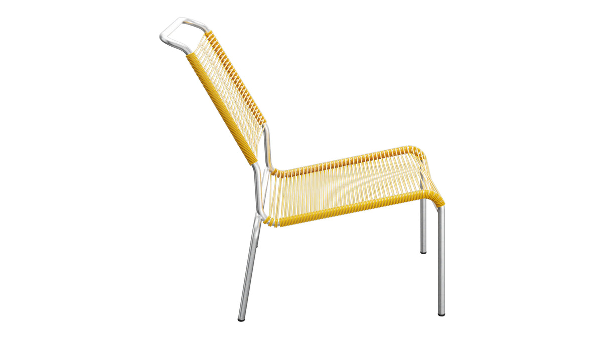Säntis Spaghetti-Lounger ohne Armlehne Hochlehner in Gelb präsentiert im Onlineshop von KAQTU Design AG. Outdoor-Sessel ist von Schaffner