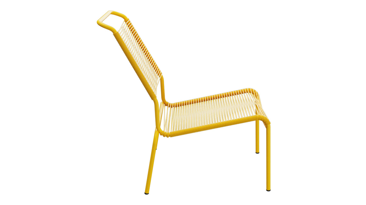 Säntis Spaghetti-Lounger ohne Armlehne Hochlehner in Gelb präsentiert im Onlineshop von KAQTU Design AG. Outdoor-Sessel ist von Schaffner