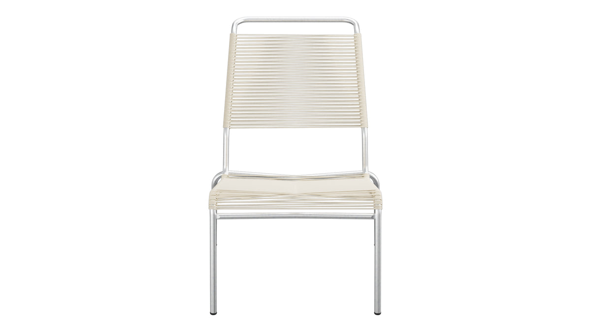 Säntis Spaghetti-Lounger ohne Armlehne Hochlehner in Pastellsand präsentiert im Onlineshop von KAQTU Design AG. Outdoor-Sessel ist von Schaffner