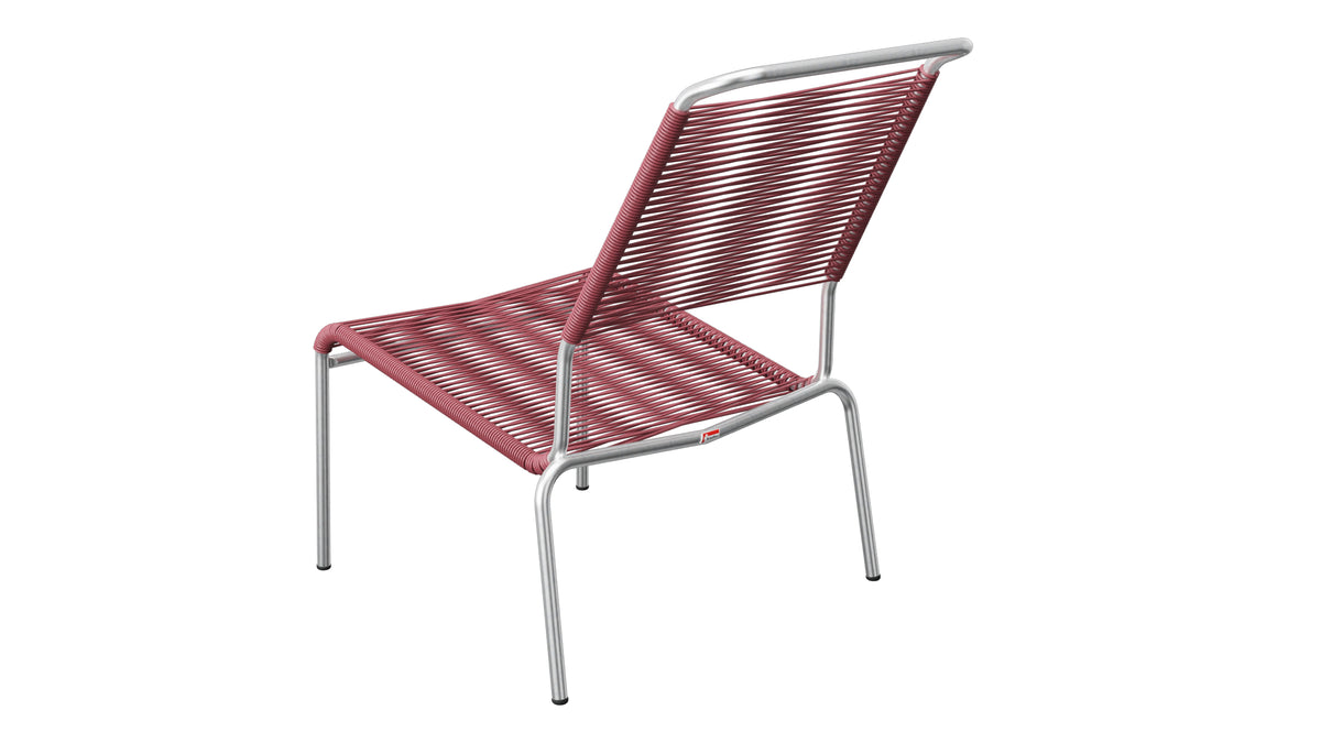 Säntis Spaghetti-Lounger ohne Armlehne Hochlehner in Bordeaux präsentiert im Onlineshop von KAQTU Design AG. Outdoor-Sessel ist von Schaffner