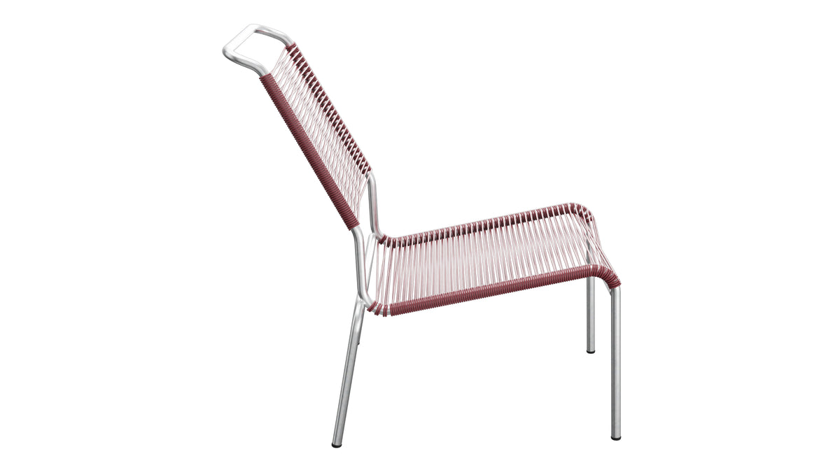 Säntis Spaghetti-Lounger ohne Armlehne Hochlehner in Bordeaux präsentiert im Onlineshop von KAQTU Design AG. Outdoor-Sessel ist von Schaffner