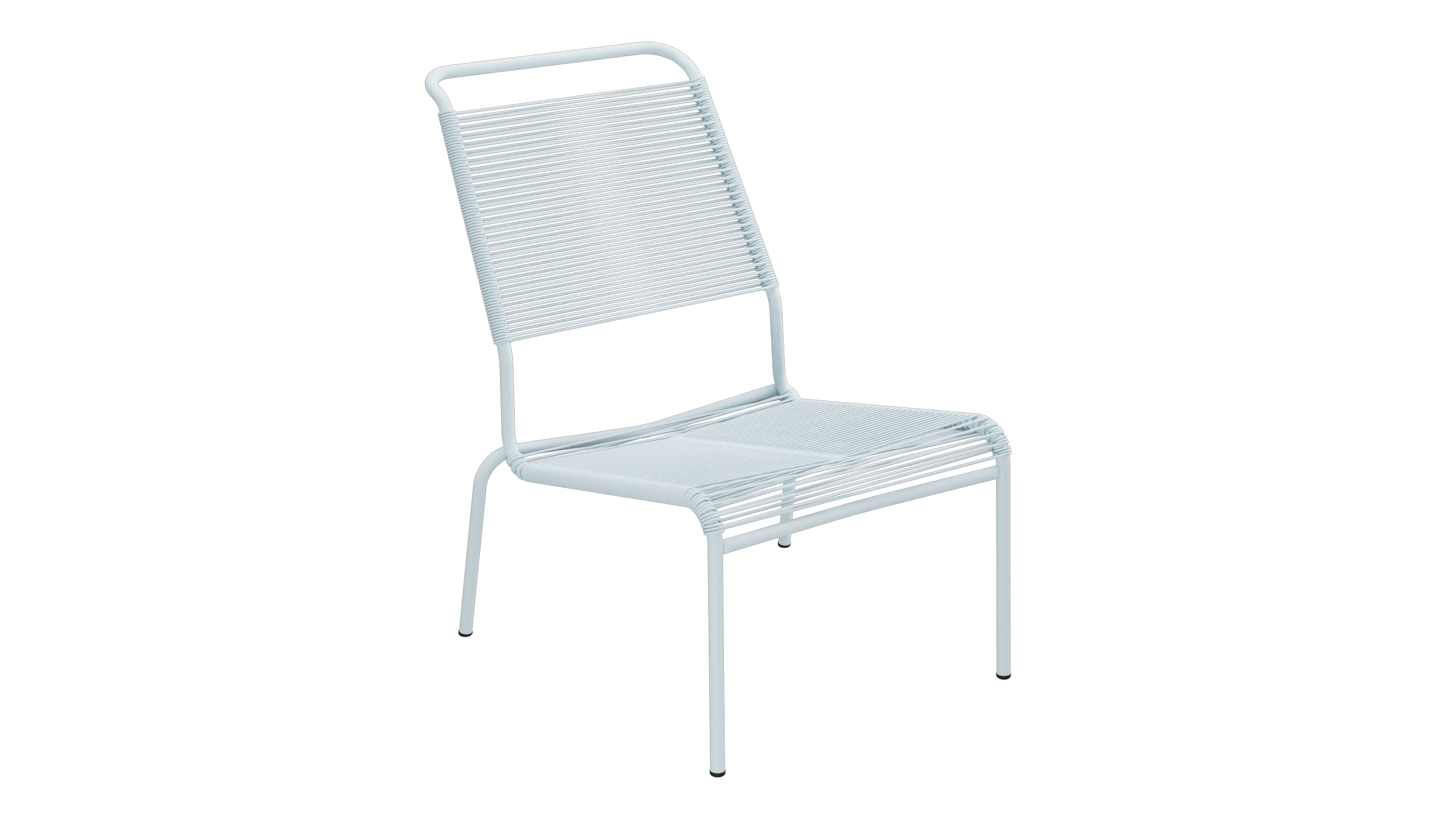 Säntis Spaghetti-Lounger ohne Armlehne Hochlehner in Pastellblau präsentiert im Onlineshop von KAQTU Design AG. Outdoor-Sessel ist von Schaffner