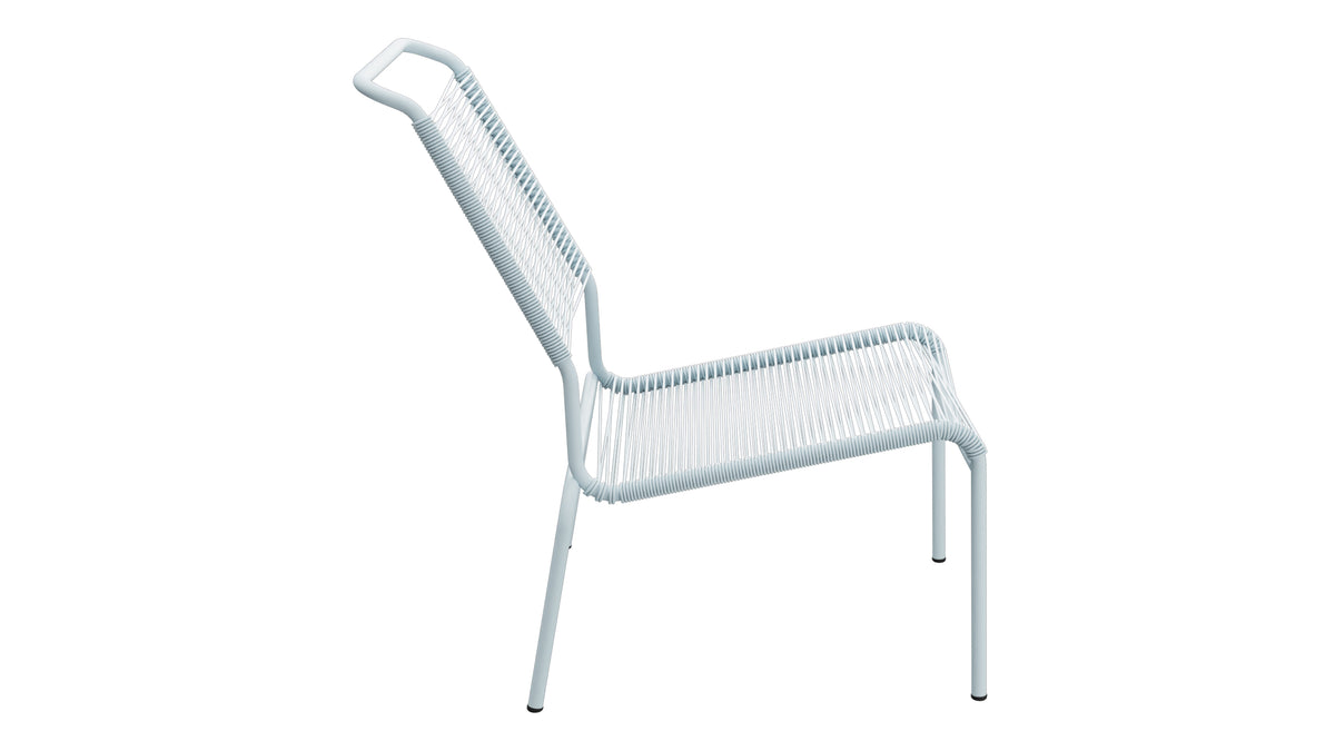 Säntis Spaghetti-Lounger ohne Armlehne Hochlehner in Pastellblau präsentiert im Onlineshop von KAQTU Design AG. Outdoor-Sessel ist von Schaffner