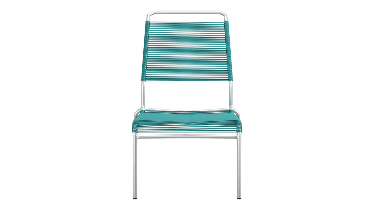Säntis Spaghetti-Lounger ohne Armlehne Hochlehner in Kaliblau präsentiert im Onlineshop von KAQTU Design AG. Outdoor-Sessel ist von Schaffner