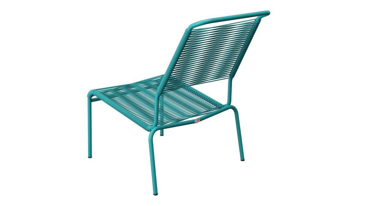 Säntis Spaghetti-Lounger ohne Armlehne Hochlehner in Kaliblau präsentiert im Onlineshop von KAQTU Design AG. Outdoor-Sessel ist von Schaffner
