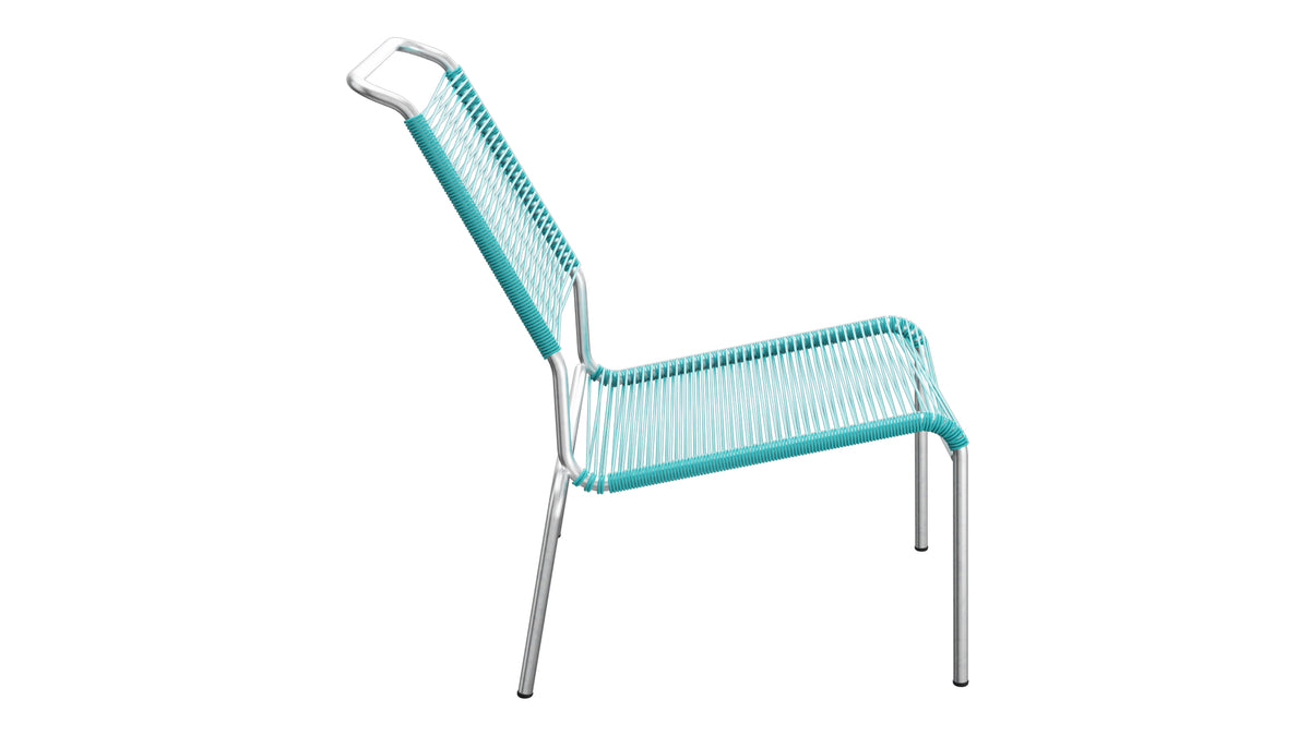 Säntis Spaghetti-Lounger ohne Armlehne Hochlehner in Türkis präsentiert im Onlineshop von KAQTU Design AG. Outdoor-Sessel ist von Schaffner