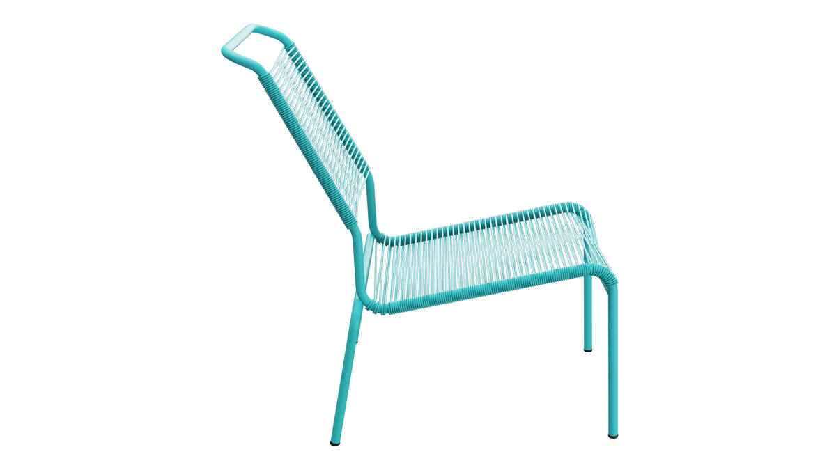 Säntis Spaghetti-Lounger ohne Armlehne Hochlehner in Türkis präsentiert im Onlineshop von KAQTU Design AG. Outdoor-Sessel ist von Schaffner