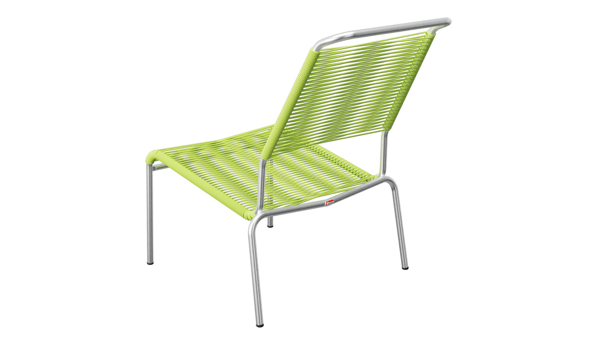 Säntis Spaghetti-Lounger ohne Armlehne Hochlehner in Hellgrün präsentiert im Onlineshop von KAQTU Design AG. Outdoor-Sessel ist von Schaffner