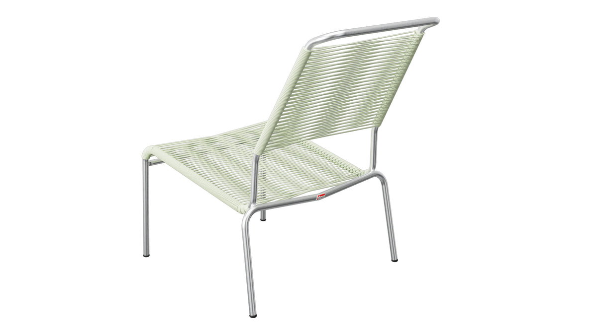 Säntis Spaghetti-Lounger ohne Armlehne Hochlehner in Pastellgrün präsentiert im Onlineshop von KAQTU Design AG. Outdoor-Sessel ist von Schaffner