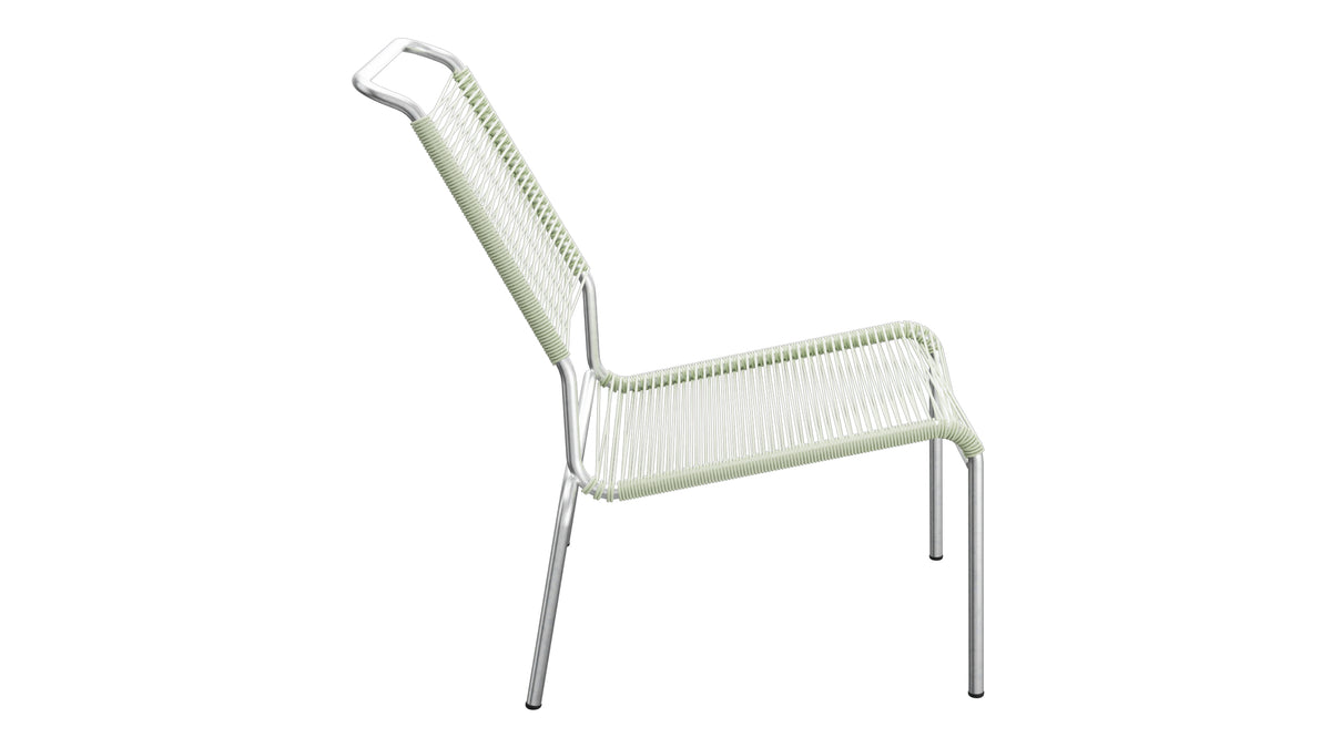Säntis Spaghetti-Lounger ohne Armlehne Hochlehner in Pastellgrün präsentiert im Onlineshop von KAQTU Design AG. Outdoor-Sessel ist von Schaffner
