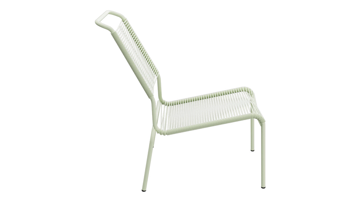 Säntis Spaghetti-Lounger ohne Armlehne Hochlehner in Pastellgrün präsentiert im Onlineshop von KAQTU Design AG. Outdoor-Sessel ist von Schaffner