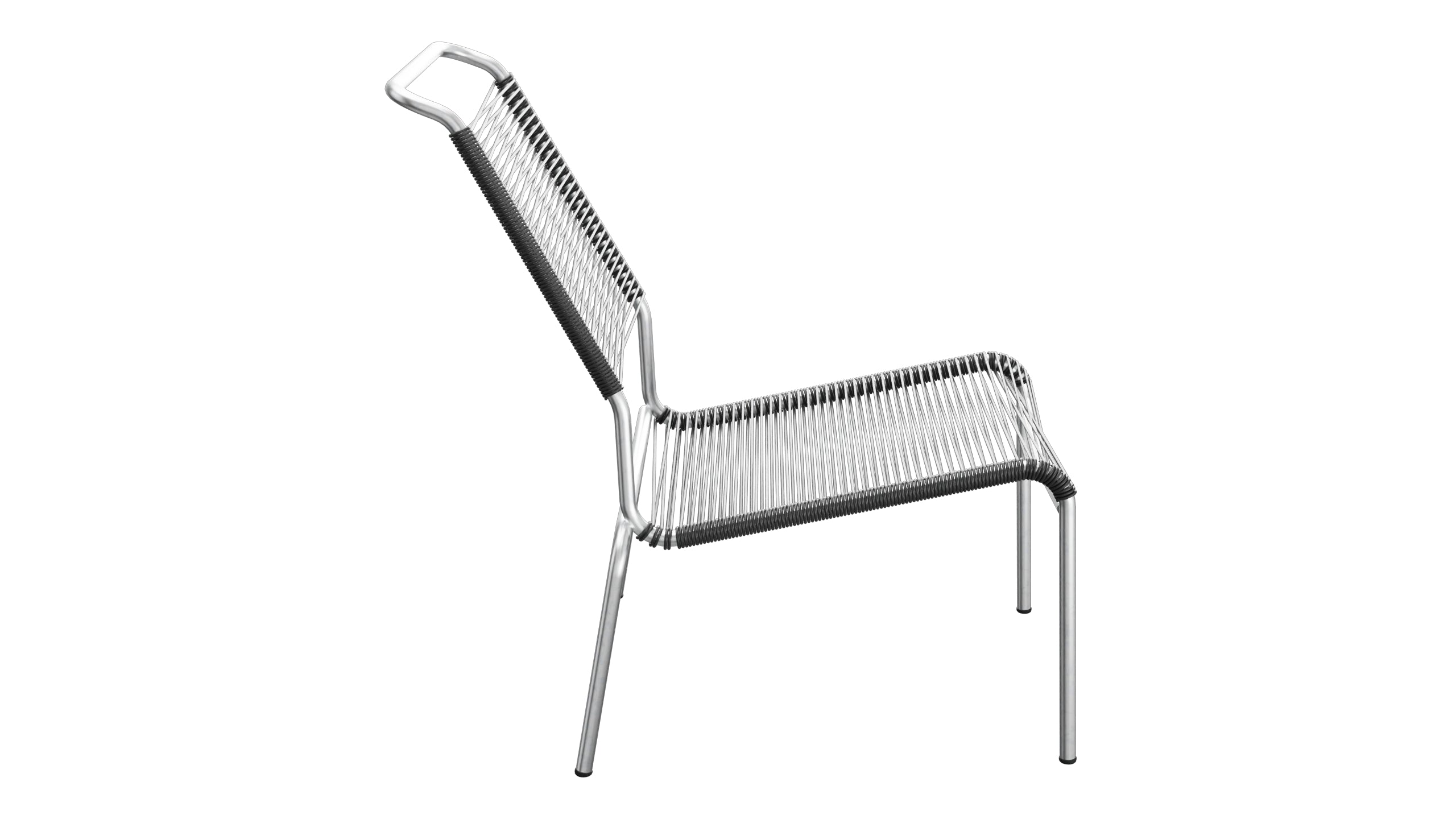 Säntis Spaghetti-Lounger ohne Armlehne Hochlehner in Anthrazit präsentiert im Onlineshop von KAQTU Design AG. Outdoor-Sessel ist von Schaffner