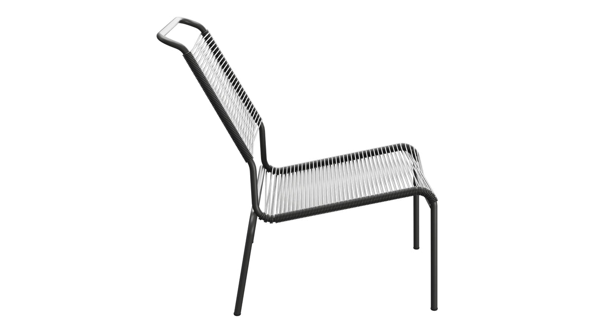 Säntis Spaghetti-Lounger ohne Armlehne Hochlehner in Anthrazit präsentiert im Onlineshop von KAQTU Design AG. Outdoor-Sessel ist von Schaffner