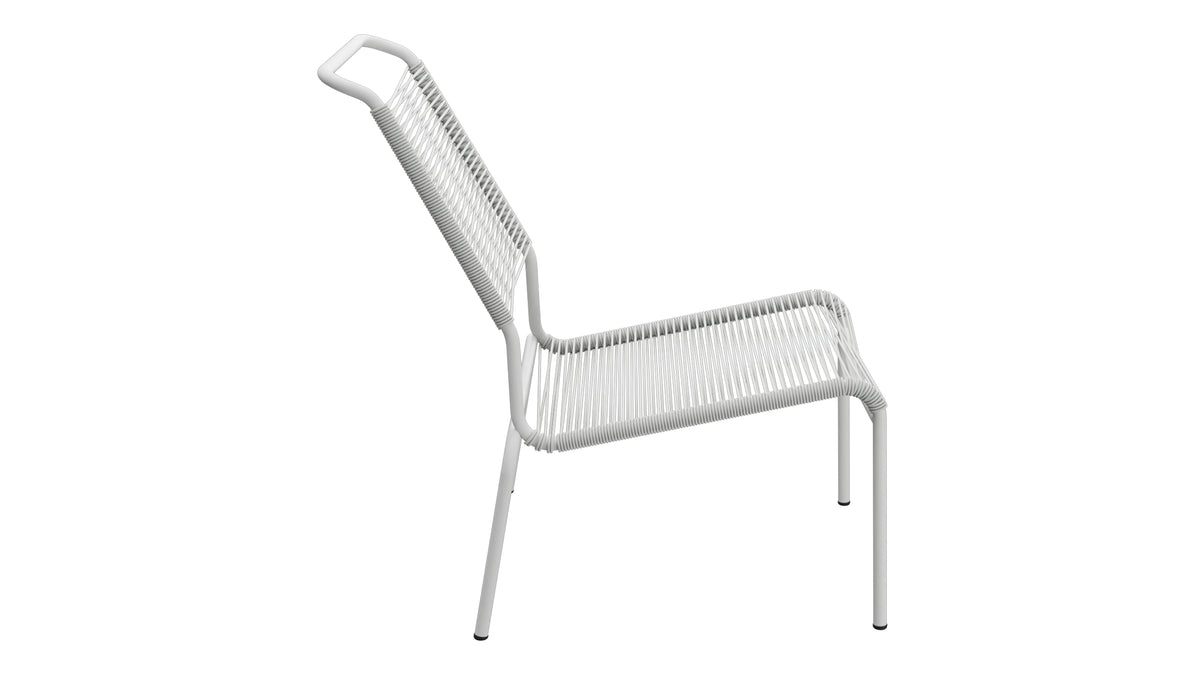 Säntis Spaghetti-Lounger ohne Armlehne Hochlehner in Alusilber präsentiert im Onlineshop von KAQTU Design AG. Outdoor-Sessel ist von Schaffner