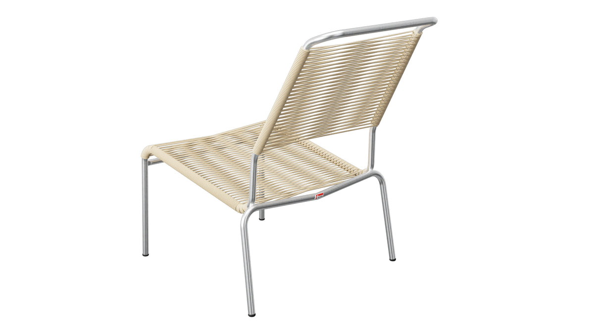 Säntis Spaghetti-Lounger ohne Armlehne Hochlehner in Pastellbraun präsentiert im Onlineshop von KAQTU Design AG. Outdoor-Sessel ist von Schaffner