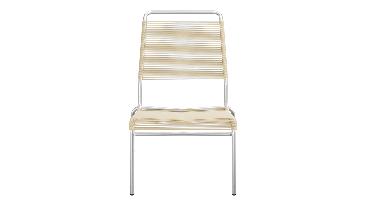 Säntis Spaghetti-Lounger ohne Armlehne Hochlehner in Pastellbraun präsentiert im Onlineshop von KAQTU Design AG. Outdoor-Sessel ist von Schaffner