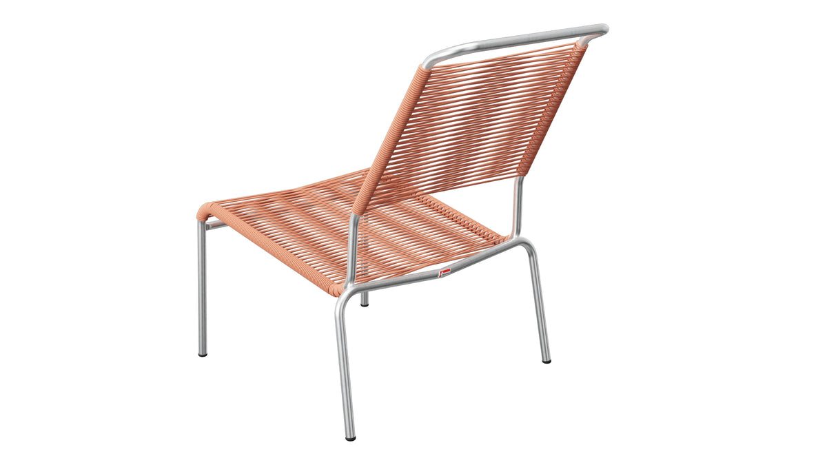 Säntis Spaghetti-Lounger ohne Armlehne Hochlehner in Pastellterracotta präsentiert im Onlineshop von KAQTU Design AG. Outdoor-Sessel ist von Schaffner