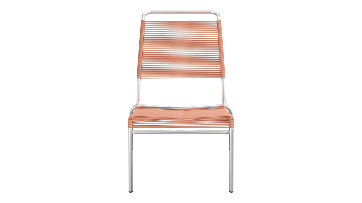 Säntis Spaghetti-Lounger ohne Armlehne Hochlehner in Pastellterracotta präsentiert im Onlineshop von KAQTU Design AG. Outdoor-Sessel ist von Schaffner
