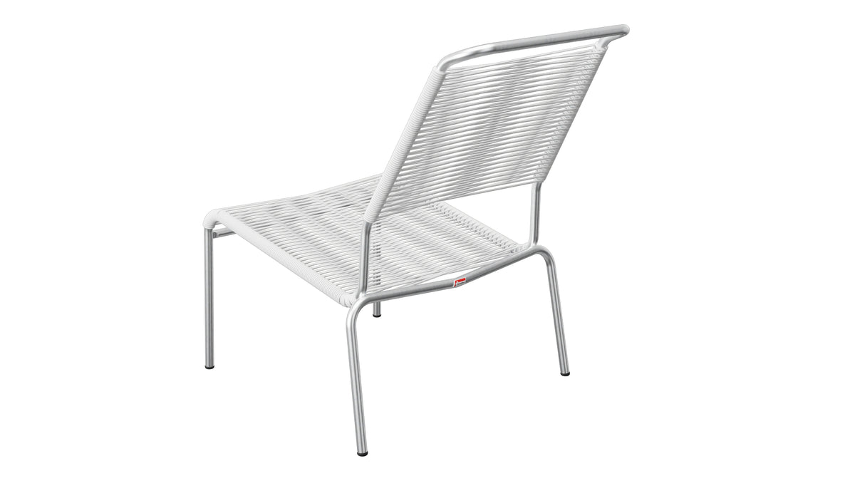 Säntis Spaghetti-Lounger ohne Armlehne Hochlehner in Weiss präsentiert im Onlineshop von KAQTU Design AG. Outdoor-Sessel ist von Schaffner