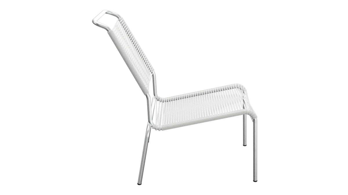 Säntis Spaghetti-Lounger ohne Armlehne Hochlehner in Weiss präsentiert im Onlineshop von KAQTU Design AG. Outdoor-Sessel ist von Schaffner