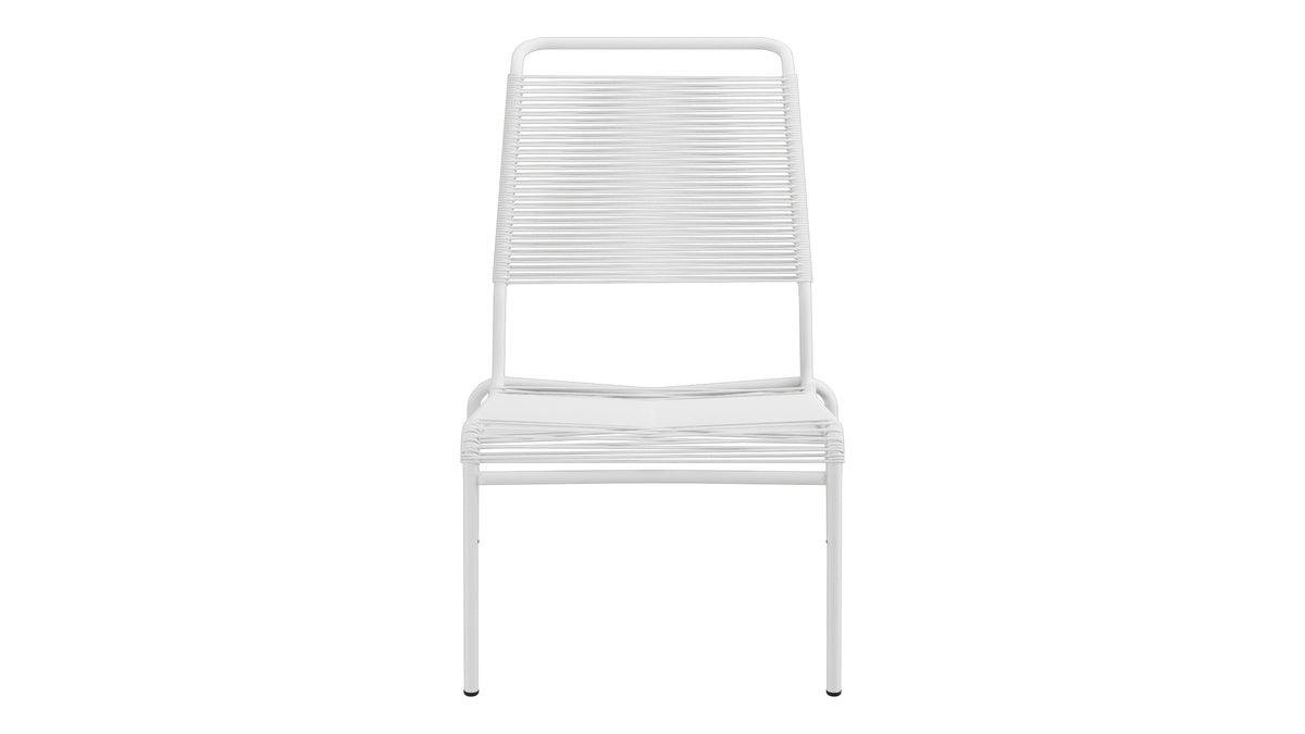 Säntis Spaghetti-Lounger ohne Armlehne Hochlehner in Weiss präsentiert im Onlineshop von KAQTU Design AG. Outdoor-Sessel ist von Schaffner