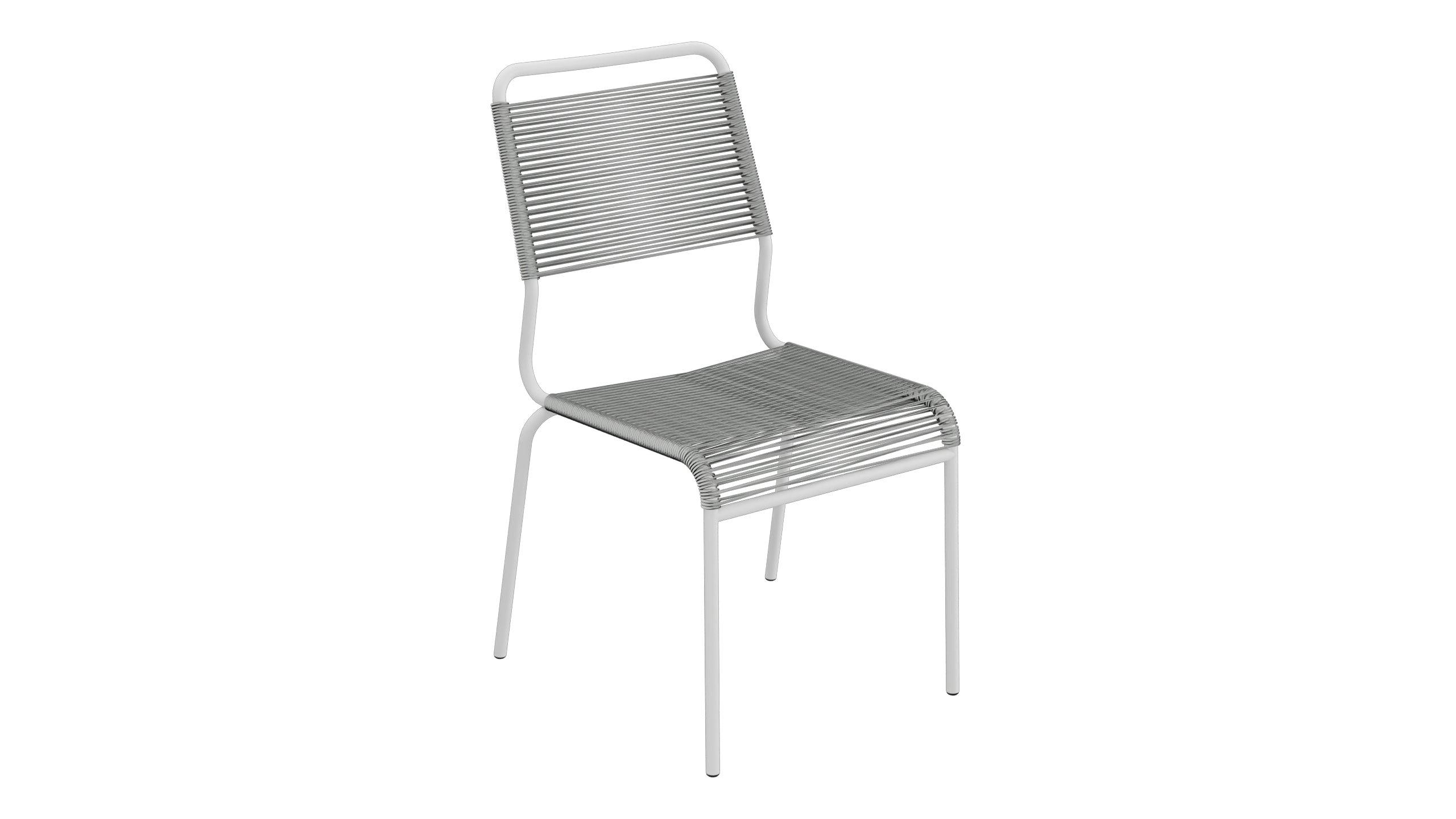 Rigi Spaghetti-Gartenstuhl ohne Armlehne Comfort in Alusilber präsentiert im Onlineshop von KAQTU Design AG. Gartenstuhl ist von Schaffner