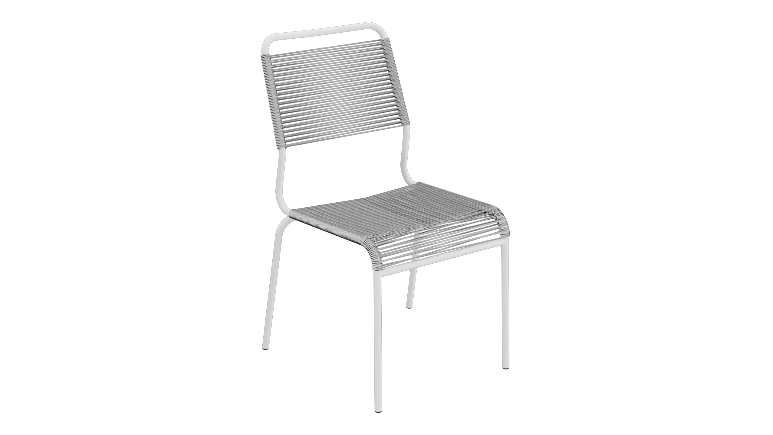 Rigi Spaghetti-Gartenstuhl ohne Armlehne Comfort in Weiss präsentiert im Onlineshop von KAQTU Design AG. Gartenstuhl ist von Schaffner